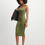 Jet Women's Olive Square Neck Seamless Dress