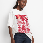 Women's White Gossip Diary Graphic Top