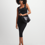 Jet Women's Black Square Neck Seamless Dress