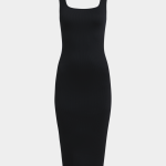 Jet Women's Black Square Neck Seamless Dress