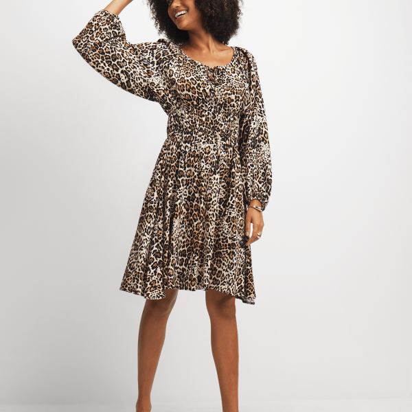 Jet Women's Brown Animal Print Maxi Dress