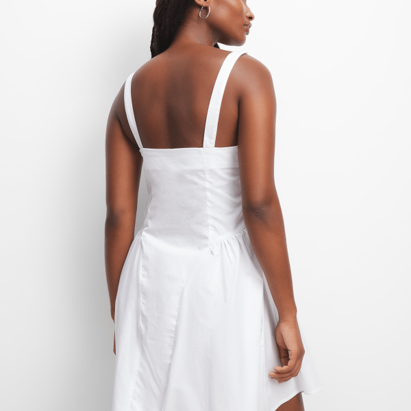 Women's White Bask Lace Up Mini Dress