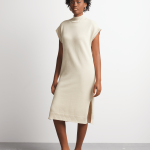 Women's Canvas Sleeveless Cotton Knitwear Column Dress – Summer Chic