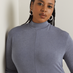 Women's Iconography Funnel Neck Fit & Flare Maxi Dress Slate Grey