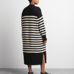 Women's Canvas Striped Cotton Knitwear Column Dress – Striking & Stylish