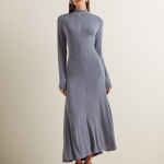 Women's Iconography Funnel Neck Fit & Flare Maxi Dress Slate Grey