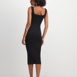Jet Women's Black Square Neck Seamless Dress