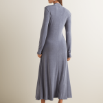 Women's Iconography Funnel Neck Fit & Flare Maxi Dress Slate Grey