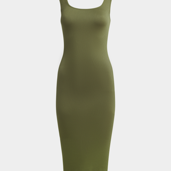 Jet Women's Olive Square Neck Seamless Dress