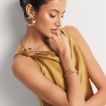 Luella Gold Trim Draped Shell Top