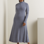 Women's Iconography Funnel Neck Fit & Flare Maxi Dress Slate Grey