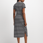 Women's Black & White Rib Midi T-Shirt Dress